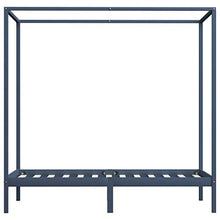 SKM Giroletto con Baldacchino 2 Cassetti Grigio in Pino 90x200 cm