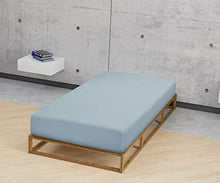 Biberna 0012344 Lenzuolo Frottee-Stretch (Altezza Materasso max. 22 cm) 1X 90X190 cm > 100X200 cm, Bluastra