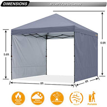 ABCCANOPY Gazebo pop-up 2,5 x 2,5 m con due pareti solari, completamente impermeabile, per uso commerciale, borsa con ruote, 4 picchetti