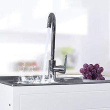 Kitchen Sinks Mobile per lavabo in Acciaio Inox, Mobile per lavabo da Terra Bianco con 2 Ante battenti e lavabo Rettangolare, lavabo Singolo/Doppio