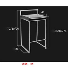 Sgabello da bar in ferro battuto, sedia da bar per il tempo libero, sedia moderna (colore: nero, dimensioni: 42 x 38 x 90 cm)