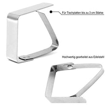 com-four® 16x Clip per Tovaglie in Acciaio, Ferma-Tovaglia, Peso della Tovaglia, Supporto per Tovaglie (16 Pezzi - Acciaio)