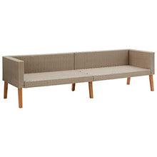 OUSEE Divano da Giardino a 3 Posti con Cuscini in Polyrattan Beige