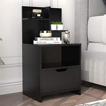 DlandHome Comodino Comodino Armadietto da comodino Mobili per camera da letto Comodino Comodino Cassettiera Armadio portaoggettiSZKST-BS-S-B
