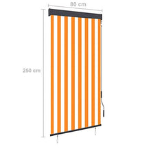 vidaXL - Tenda avvolgibile per esterni, 80 x 250 cm, colore: Bianco/Arancione
