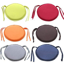 Bechases - Cuscino rotondo per sedia, con lacci, per casa, ufficio, giardino, patio, bar, confezione da 2 Blu