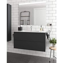 Yellowshop. - Mobile Bagno sospeso 100 cm Stile Moderno 2 cassetti lavabo specchiera LED MOD. Optimus (Nero Opaco)
