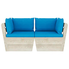 vidaXL Divano da Giardino a 2 Posti su Pallet con Cuscini Legno Abete