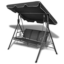 Tidyard Dondolo da Giardino, Dondolo 2 Posti Nero 178 x 112 x 155 cm