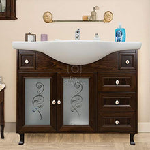 Shop Chic Arredo bagno base e lavabo color noce scuro arte povera 105 cm