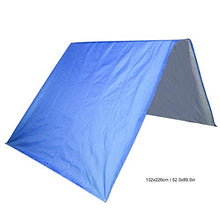 Omabeta Tendalino Tettoia in Tessuto Placcato Argento per Cortili(Blue)