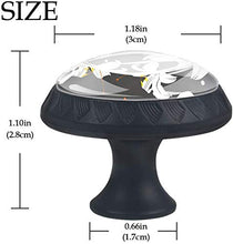 Fiore bianco Lily Black Pomelli per Porta Set di 4 Pomelli per Mobili Manopole per Cassetti Cucina Armadio Vetro