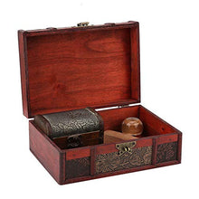 Oumefar Custodia in Legno Scatola in Legno Custodia per Gioielli Custodia per Decorazioni di Nozze(Lotus with Lock)