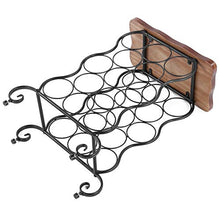 Cantinetta per vino, stile vintage, per bottiglie di vino, impilabile, 13 bottiglie, design a curva, con rotelle, 35 x 19 x 53 cm