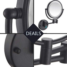 ZJBB Specchio Trucco da Parete Estensibile, 360°Girevole Specchio Ingranditore 10x, Specchio da Bagno con Luce a LED USB Ricaricabile, Specchio da Barba per Salone di Bellezza e Hotel