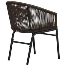 SKM Set da Bistro 3 pz con Cuscini in Rattan PVC Marrone