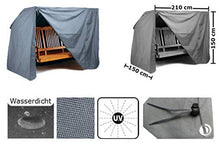 Kronenburg - Telo protettivo per dondolo da giardino, resistente all'inverno, 3-4 posti, in tessuto Oxford 420D, 150 x 210 x 150 cm, colore grigio, copertura impermeabile con 2 cerniere