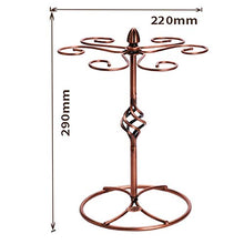 Portabicchieri da vino, classico, in metallo bronzo, con 6 ganci, da tavolo indipendente, per la casa e il bar 220 x 290mm Come da immagine