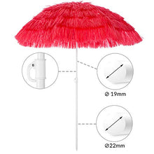 Kingsleeve Ombrellone da Spiaggia Hawaii Ø 160cm Altezza 180 cm inclinabile e regolabile in altezza