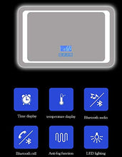 GaoF Specchio da Bagno a LED Illuminato a Specchio con Funzione di visualizzazione della Temperatura Altoparlante Bluetooth Integrato Interruttore sensore tattile 600 X 800 mm per Specchio da