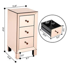 WSZMD Tavolo Comodino Comodino Comodino da Comodino Tavolo da 3 Cassetti Moderno E Contemporaneo Rosa A Specchio [US-Stock], Comodino