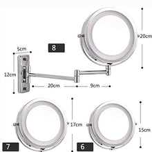 Specchio per Il Trucco, 1X Specchio per Il Trucco Illuminato con ingrandimento, Specchio per toeletta Specchio per Il Trucco a LED Bianco a Due Lati da 7 Pollici con Luce Diurna LED Senza Ombre