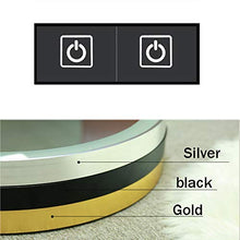 Djz Specchio Tondo, Specchio HD da Bagno con Illuminazione a LED ， Bordo in Metallo Nero, Specchio Decorativo d'ingresso Ø50cm / 60cm / 70 cm