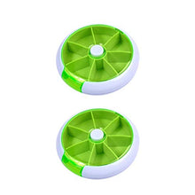 2pcs pillola scatola 7 giorni rotonda 360 gradi rotazione portatile medicina organizzatore verde