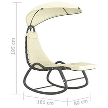 vidaXL Dondolo da Giardino Crema 160x80x195 cm in Tessuto