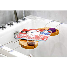 Ppy778 Supporto per Vasca da Bagno - Supporto per Telefono Cellulare Retrattile in bambù da Bagno Multifunzione
