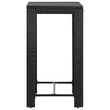 FAMIROSA Tavolo da Bar da Giardino Nero 60,5x60,5x110,5 cm Polyrattan