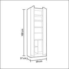 Armadio a 2 ante con ripiani, in legno, bianco, 58,5 cm di larghezza e 180 cm di altezza.