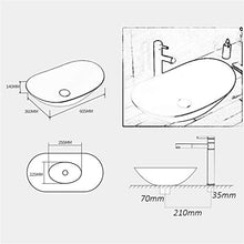 Lavabo, Ceramica, Curva in Bianco e Nero Sopra Lavabo da Appoggio (dimensioni : A)