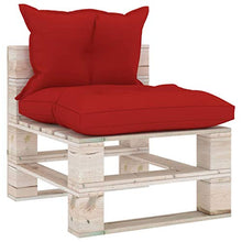 vidaXL Divano Centrale da Giardino Pallet con Cuscini in Legno di Pino