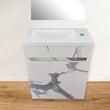 STARBATH PLUS - Mobile da Bagno sospeso in MDF con lavabo in Resina e Specchio - Lavabo sospeso - Mobile da Bagno con lavabo - 40 x 22 cm