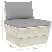 vidaXL Divano da Giardino a 4 Posti su Pallet con Cuscini Legno Abete