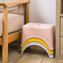 Niduo Bear Sgabello Basso per Bambini Sgabello Quadrato in Plastica, Sgabello Che Cambia Scarpe Bagno Piccolo Panca Impilabile 4 Pezzi,Rosa