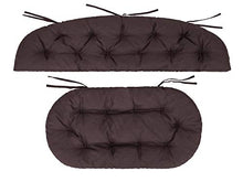 Set di 2 cuscini per panca in rattan, cuscini per panca e panca, colore marrone