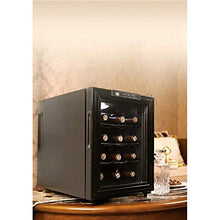 Armadietto per Vino elettronico a semiconduttore, Piccolo Frigorifero per Vino Rosso e Bianco raffreddato e Silenzioso con Porta in Vetro e Display Digitale della Temperatura, casa/Bar
