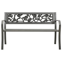 vidaXL Panchina da Giardino 125 cm in Acciaio Grigia