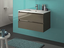 Allibert - Set di mobili da bagno premontati, con funzione Softclose, 80 cm, colore: Grigio