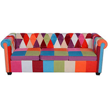 vidaXL 2X Divani Chesterfield Morbidi Imbottiti con Braccioli Set Comodi Eleganti Raffinati Robusti Sofa Arredi Casa in Tessuto Patchwork