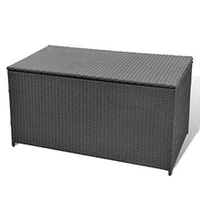 UnfadeMemory Baule da Giardino Nero 120x50x60 cm in Polyrattan