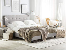 Beliani Letto Tessuto Grigio Chiaro con Rete a doghe 180 x 200 cm La Rochelle