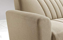 Divano 3 posti in tessuto lavabile beige - 220 x 88 x 83h cm, vano contenitore, trasformabile in letto una piazza e mezza