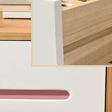H-CAR Comodino Mobili per Camera da Letto Comodino in Legno massello, Comodino Comodino Design a Doppio cassetto