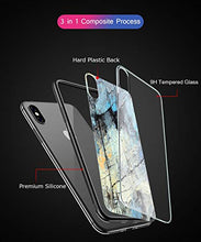 Suhctup Compatibile con iPhone X Custodia Protettiva in Vetro Temperato 9H + Cornice Paraurti in TPU Silicone Morbido Assorbimento degli Urti a 360 Gradi Protezione -Marmo 1