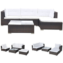 vidaXL Divano da Esterno Set 14 pz in Polirattan Marrone Sofa Giardino Patio