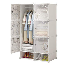 Locker Plastic Armadio Scarpe-Bit Hanging Bagagli Withdoor Gitter Scaffali Abbigliamento Combinazione Home Camera Bianca MUMUJIN (Size : 76X47X147CM)