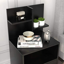 DlandHome Comodino Comodino Armadietto da comodino Mobili per camera da letto Comodino Comodino Cassettiera Armadio portaoggettiSZKST-BS-S-B